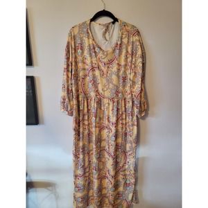 Love U Dear XL Yellow Paisley Spring Dress